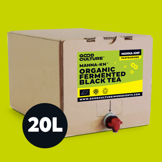 20 Litres of Manna-KN Pasteruised - Premium Black Tea Kombucha – Makes 140 Litres