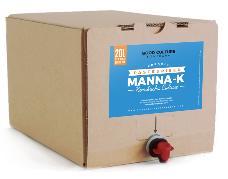 20 Litre of Manna-K Pasteurised - Green Tea Kombucha – Makes 400 Litres