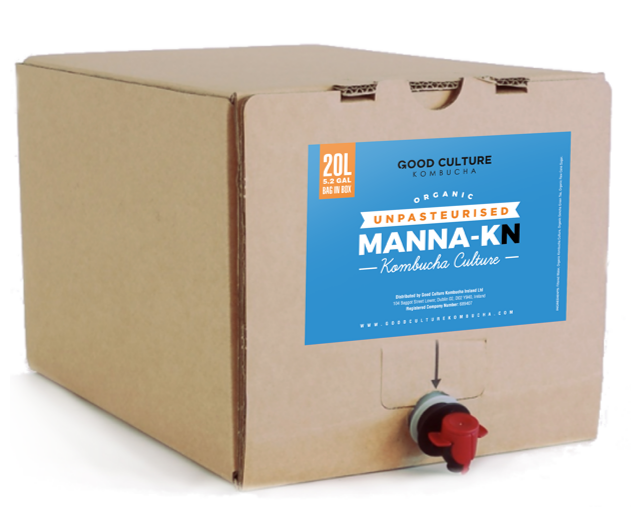 20 Litres of Manna-KN Unpasteruised - Premium Black Tea Kombucha – Makes 140 Litres