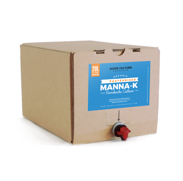 20 Litres of Manna-KX Pasteruised - Premium Green & Black Tea Kombucha  – Makes 600 Litres