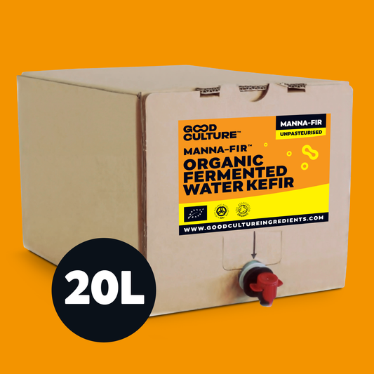 20 Litres Unpasteurised Manna-FIR - Premium Fermented Water Kefir - Makes 400 Litres