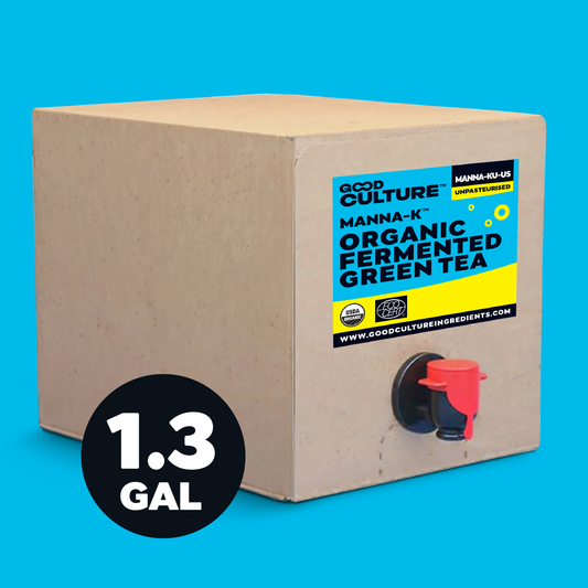 5 Litres of Manna-K Unpasteurised - Green Tea Kombucha – Makes 100 Litres
